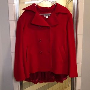 Jonathan Micheal red lambs wool swing coat